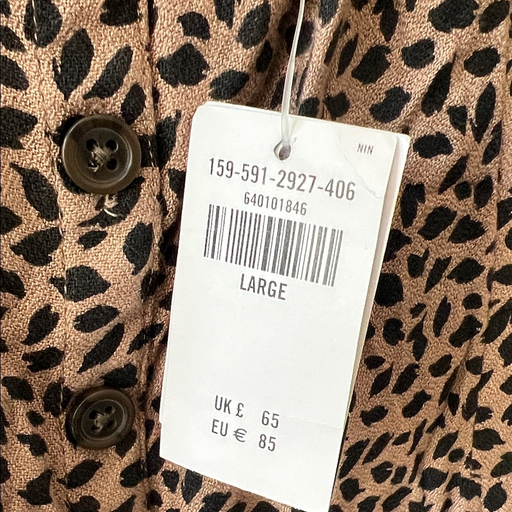 NWT Abercrombie & Fitch Brown Spotted Midi Dress - Picture 4 of 6